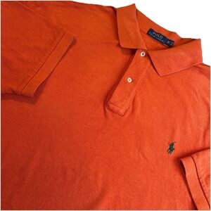 Polo Ralph Lauren Classic Mesh Polo Shirt Short Sleeve Orange Men's‎ 2XLT